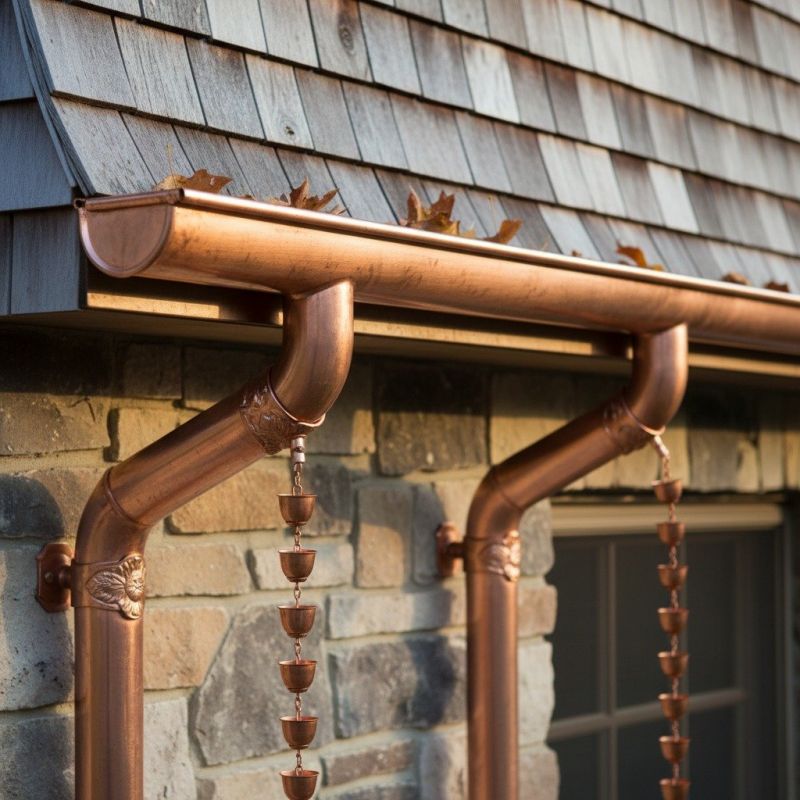 Copper Downspout Installation in Mcdonough, GA